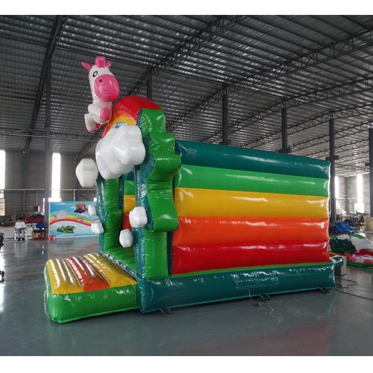 Unicorn With Cloud And Rainbow Inflatable Castle3